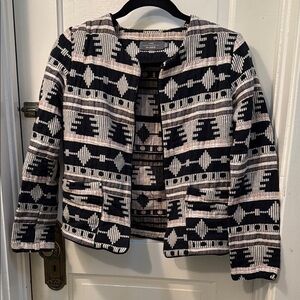 Unique Black and White Geometric Blazer